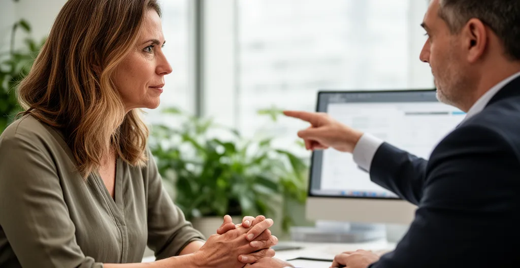 Conseillère en assurance expliquant les garanties véhicule à une cliente